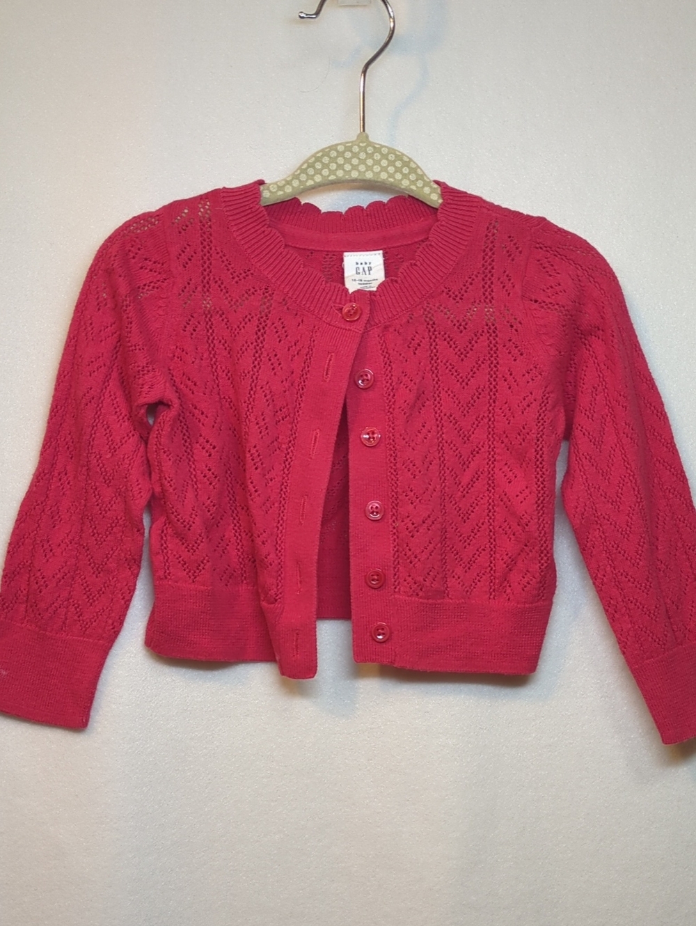 GAP Girls Red Eyelet Button Cardigan